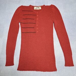 Vintage 1970s JAP Diffusion Caroll Rib Knit Button Italian Sweater Women's‎ Sz 1